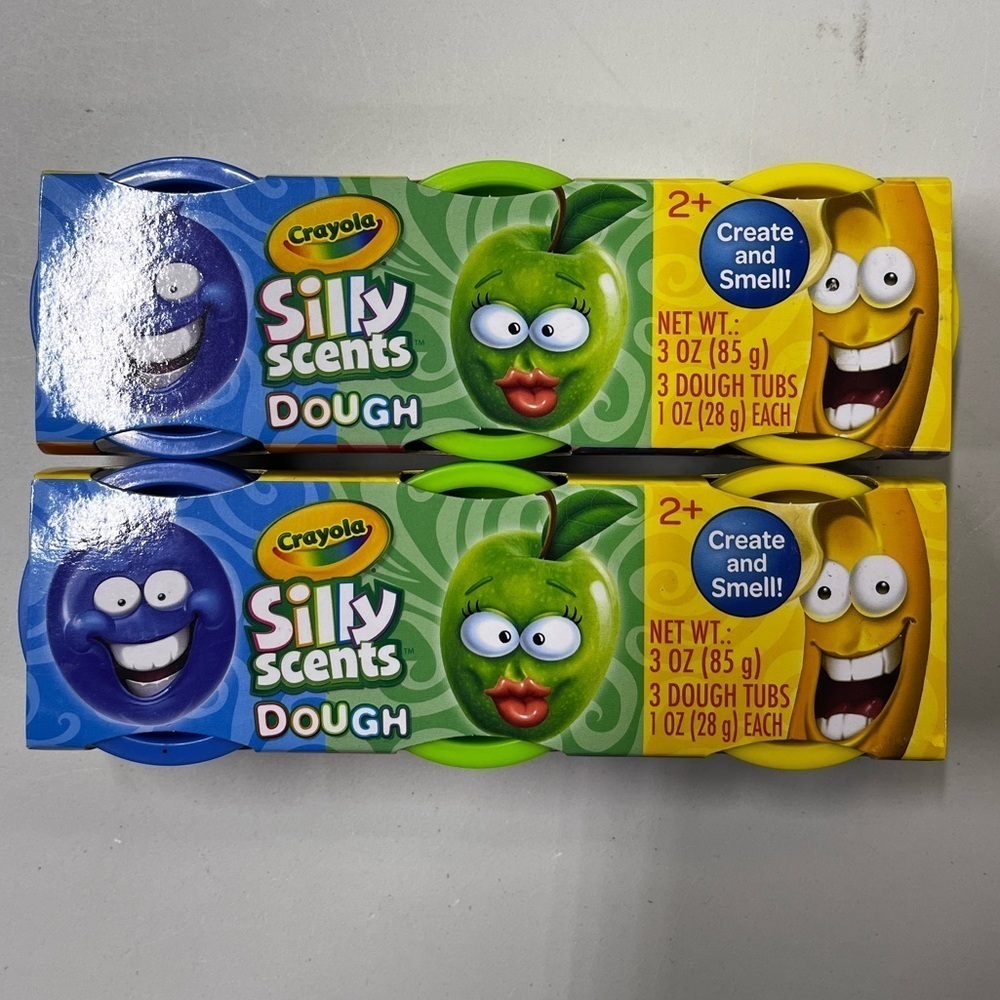 NEW Crayola Silly Scents Dough 3-Pack Age 2+ Blue/Green/Yellow - Picture 2 of 6